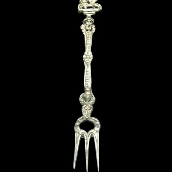 Vintage Small Ornate Serving Fork,Italian Olive Fork,Italy, Souvenir - Picture 1 of 7